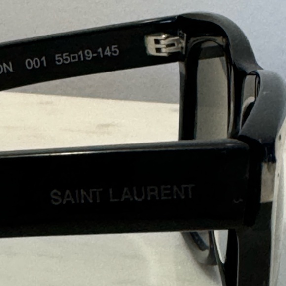 YSL Saint Laurent SL137 Devon sunglasses black silver square rectangle shape - Picture 7 of 10